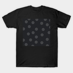 Irregular Mandala Pattern in Dark Gray and Light Gray T-Shirt